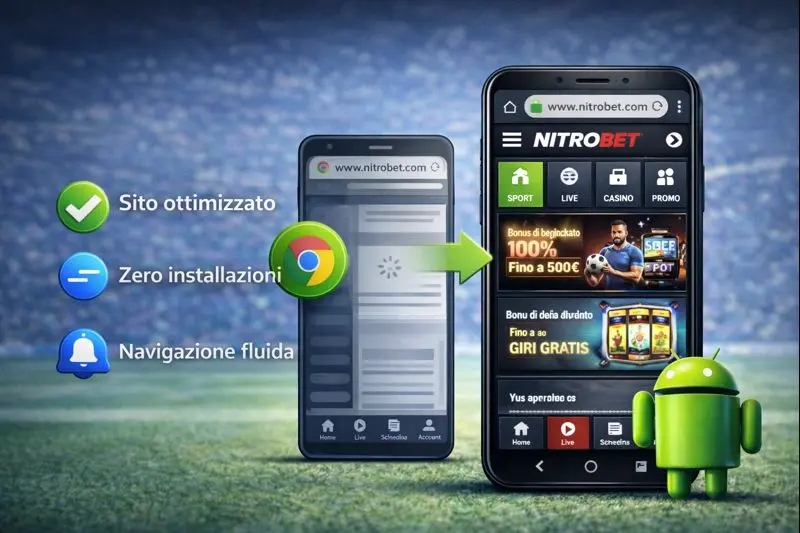 Versione mobile NitroBet su Android