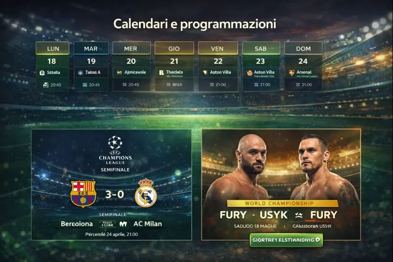 Calendario eventi sportivi