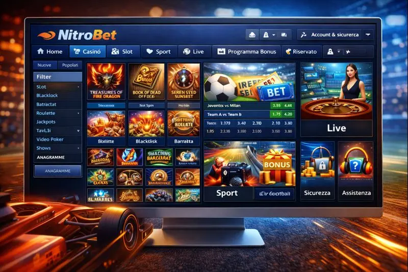 Menu principale Nitrobet